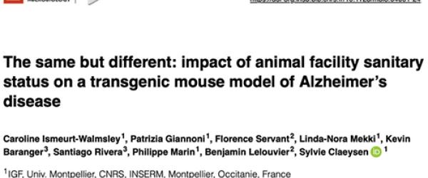The same but different : impact of animal facility sanitary status on AD mice